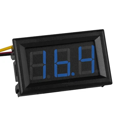 Battery Voltage Meter Reading Panel DC 0-30V Display 0.56 inch 3 Digit Blue LED - Image 1 of 4