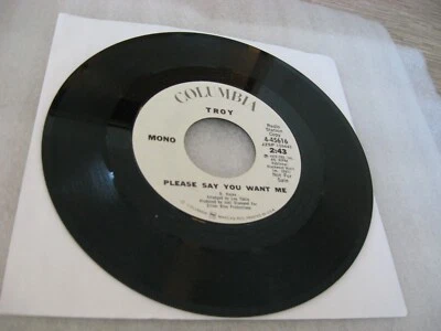 **Troy/ Please Say You Love Me/ Columbia/ 1972/ WLP Promo/ Mono Stereo/ R&B - Image 1 of 2