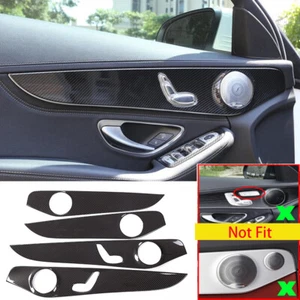 Carbon Fiber ABS Interior Door Panel Trim For Benz C GLC Class W205 X253 2016-21 - Picture 1 of 12