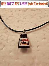 Chocolate Spread Nutella Necklace with Black Leather Necklace 19inch/48cm