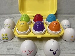 Tomy Egg Shape Sorting Toy Hide N Squeak 1993 Vintage Egg Carton Learning Toy - Picture 1 of 12