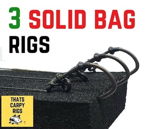 3 Solid Bag Rigs / Korda Dark Matter / Teflon Hooks Sizes 4 6 8 / method feeder - Picture 1 of 7
