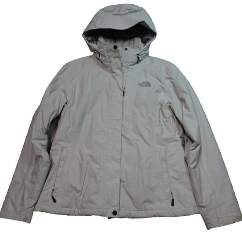 OFF WHITE The North Face Giacca Isolata Donna Taglia Large Panna Foderata in Pile HyVent