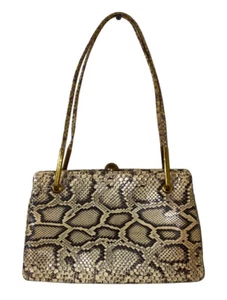 Judith Leiber Pitón Pitón Mango Superior Mango de Hombro Día Noche Bolso de Colección - Imagen 1 de 16