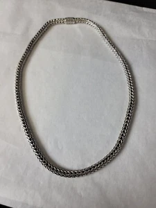 John Hardy 16'' Sterling Silver Classic Woven Wheat Necklace 5mm Width thick - Picture 1 of 7