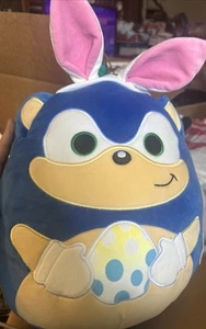 Easter New Release Squishmallows Sonic the Hedgehog With Bunny Ears 12" Plush - Picture 1 of 7