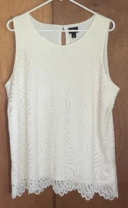 WORTHINGTON MUJER MARFIL FORRADO ENCAJE SIN MANGAS TOP CERRADURA ESPALDA TALLA XL USADO EN EXCELENTE ESTADO - Imagen 1 de 3
