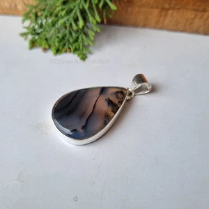 Ciondolo pietra preziosa agata Montana argento sterling 925 fatto a mano regalo PG6485 - Foto 1 di 6