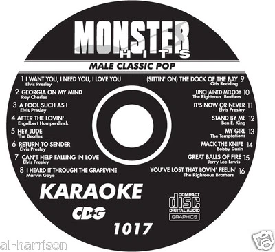   KARAOKE MONSTER HITS CD+G MALE CLASSIC POP #1017 - Image 1 of 2