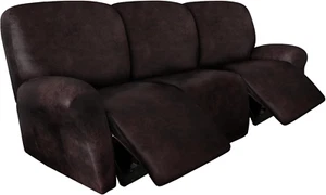 Leather Look Recliner Couch Cover 8-Piece Recliner Sofa Slipcovers 3 Seater for - Picture 1 of 7