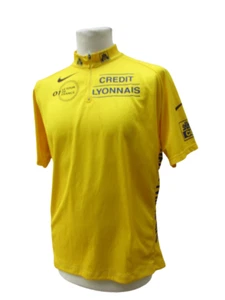 Maillot jaune de cyclisme vintage Crédit Lyonnais Nike Jaune Taille XL - Picture 1 of 6