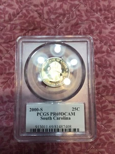 2000-S 25c South Carolina, State Proof Quarter, PCGS PR69DCAM - Picture 1 of 2