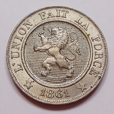 Belgium 1861 10 Centimes CH MS BU ** STUNNING Leopold I Rampant Lion Dutch Coin