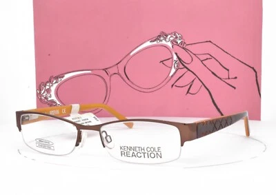 Kenneth Cole Reaction Eyeglasses Brown Half Rim Spring hinge 53-17-135 0739-2 48 Foto 1 de 4