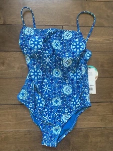 Women's Zinnia Floral Print Medium Coverage One Piece Bathing Suit - SMALL NWT - Picture 1 of 5