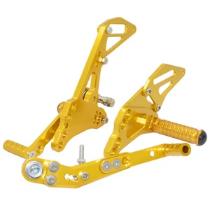 Adjustable Rearset Footrests Foot Pegs Set Gold For SUZUKI GSXR600 GSXR750 11-19 - Picture 1 of 7