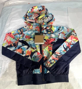 NWT The North Face Youth Girls Sz XS 5/6 Floral Windwall Wind Breaker Zip Jacket - Picture 1 of 13