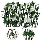 Expanding Trellis Faux Flower Garden Wall Leaves Wood Fence Privacy Screen Uk