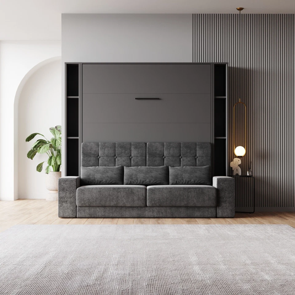 SMARTBett Schrankbett Set mit Sofa M1 180x200 + 2 Standregale inkl.LED  - Bild 1 von 4