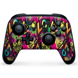 Nintendo Switch Pro Controller Skin Decal Vinyl Wrap - 80's Love Pop Art Neon - Picture 1 of 2