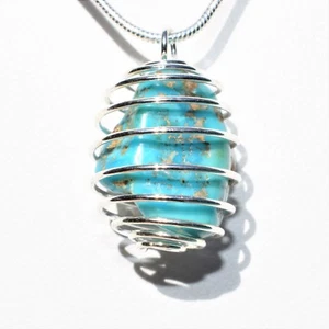 CHARGED Arizona Turquoise Nugget Pendant + 20" Stainless Steel Chain + Charger - Bild 1 von 10