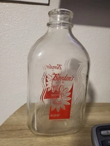 Botella de leche vintage de medio galón Borden's Elsie Cow Borden - Imagen 1 de 3