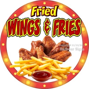 Calcomanía de alas y papas fritas (elige tu talla) pegatina de camión de comida de concesión c2 - Imagen 1 de 3