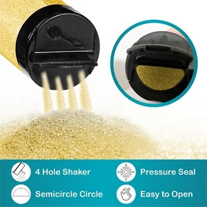 100 Bottles Gold Glitter Bulk - 50g Extra Fine Glitter.  Craft Glitter. - Picture 1 of 6