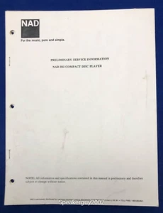 Original NAD 502 Compact Disk Player Preliminary Service Manual - Picture 1 of 1