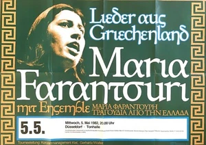 MARIA FARANTOURI 1982 DÜSSELDORF - Concert Poster - Konzert Plakat - DIN A1 F/U - Picture 1 of 1