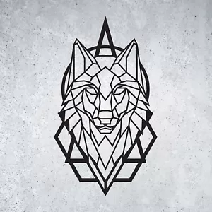 Lupo animale geometrico - arte da parete acrilica contemporanea design moderno - Foto 1 di 7
