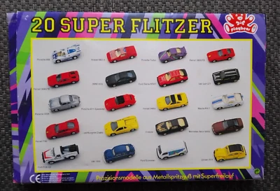 Super Flitzer di Playbear Maisto 1:60 20 auto pressofuse vintage 1995 con scatola originale - Immagine 1 di 4
