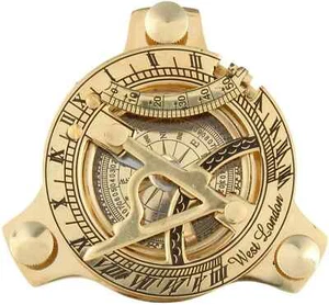 3 Inch Nautical Antique Brass Sundial Compass Collectible /Home Decor Gift Item - Picture 1 of 3