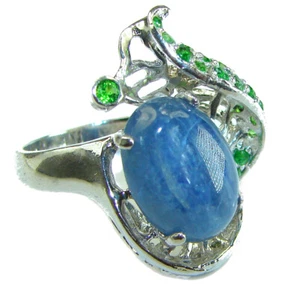 Purple Kyanite Ring 925 Sterling Silver Handcrafted Size: 8.75 Gemstone - Picture 1 of 4