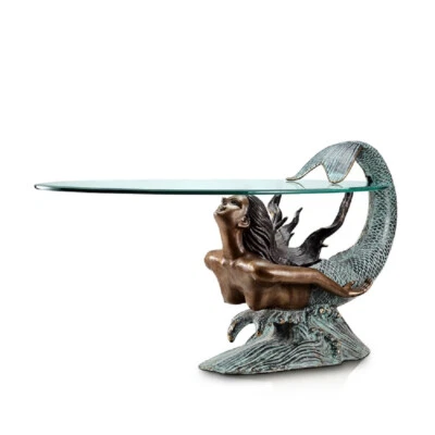 Diving Mermaid Coffee Table Brass Sculpture Coastal  Nautical ~ SPI Home 80273 - Image 1 of 4