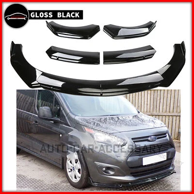 For Ford Transit Connect Front Bumper Lip Spoiler Splitter Gloss Blk Style - Image 1 of 4