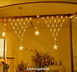 Xmas Party LED Net Mesh Fairy String Light Curtain Waterproof Outdoor Home Decor - Picture 1 of 22