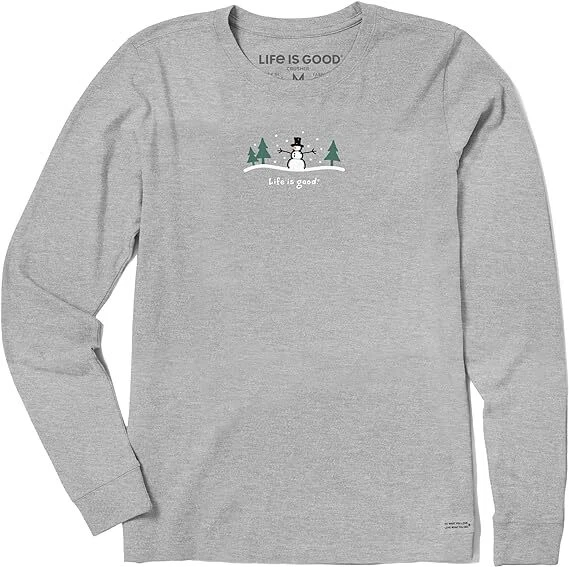 Life Is Good, Camiseta de manga larga Crusher para hombre, XL, Color Gris - Imagen 1 de 4