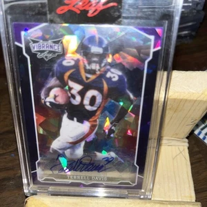 2022 Leaf Vibrance Terrell Davis Autographed Blue Cracked Ice#BA-td1 Number 1/3 - Picture 1 of 3