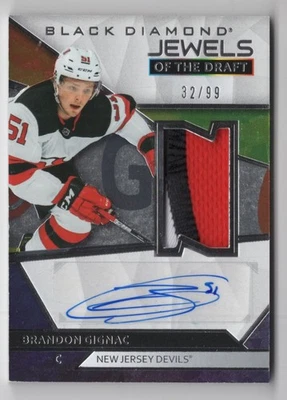 Parche automático Brandon Gignac 2019-20 Upper Deck Black Diamond Jewels of the Draft Foto 1 de 2