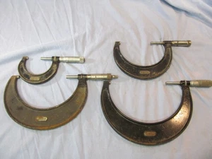 SET OF 4 STARRETT 436 MICROMETERS 1-2, 3-4, 4-5 & 5-6 INCH - Picture 1 of 8