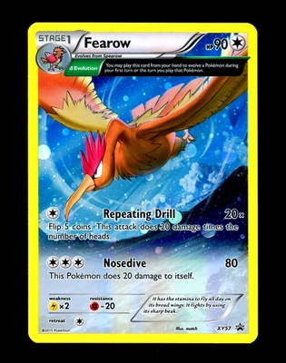 2015 Pokemon FEAROW Black Star Promo HOLO Foil Rare XY Series Card #XY57 SWIRL - Image 1 of 2