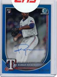 KUMAR ROCKER 2025 BOWMAN CHROME BLUE REFRACTOR #CRA-KR RC AUTO 019/150 - Picture 1 of 2
