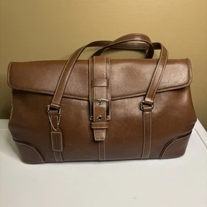 Coach Vintage Y2K braune Lederhandtasche mit Schnalle Umhängetasche mit 2 Griffen - Bild 1 von 14