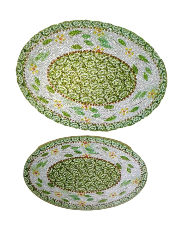 Juego de 2 manteles individuales de encaje floral bandejas ovaladas verdes Temp-tations Old World Foto 1 de 1