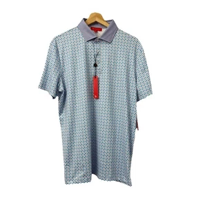 Redvanly Polo Shirt Mens Medium Cowley Geometric Performance Golf Stretch - Picture 1 of 11
