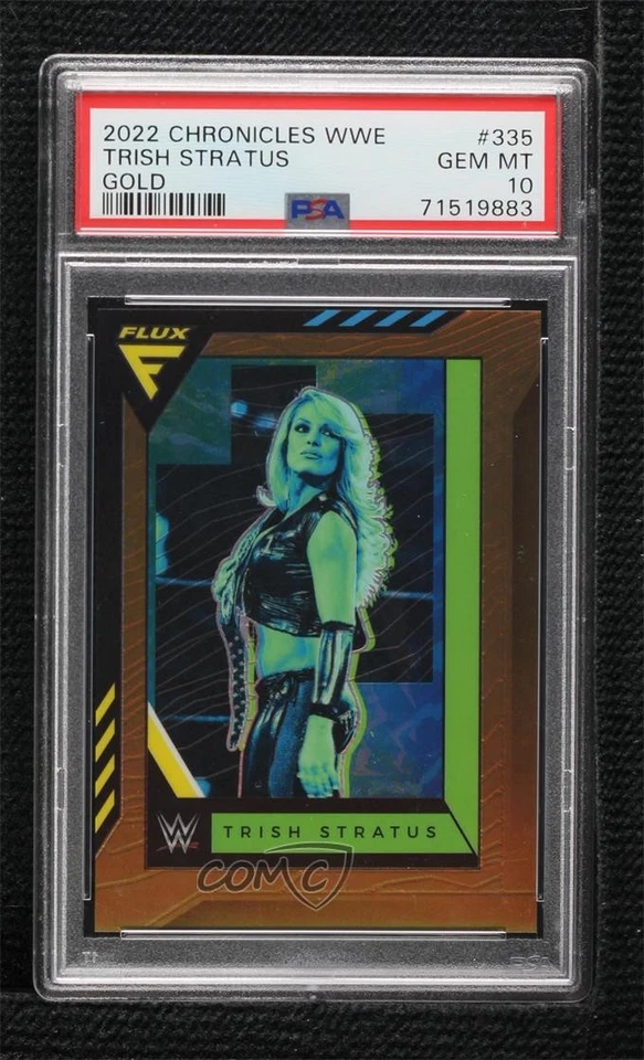 2022 Panini Chronicles WWE Flux Gold /10 Trish Stratus #335 PSA 10 GEM MT - Image 1 of 2
