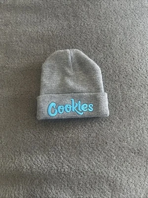 Печенье унисекс серый и синий вышитый Beanie зимняя шляпа - один размер - Изображение 1 из 4