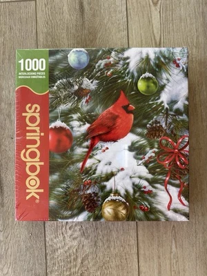 Springbok "Adorno de la Naturaleza" 1000 Piezas Rompecabezas Sellado Navidad Cardenal Foto 1 de 4