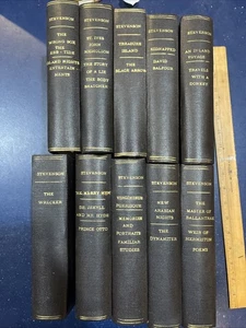 Robert Louis Stevenson Romane 10er Set Scribner’s 1910 HC: Dr. Jekyll, Kidnap+ - Bild 1 von 19